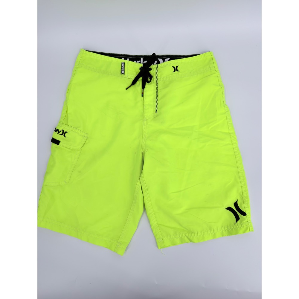 Hurley Board Shorts Swim Trunks Modern Men Size 28 Neon Yellow BBS0000170